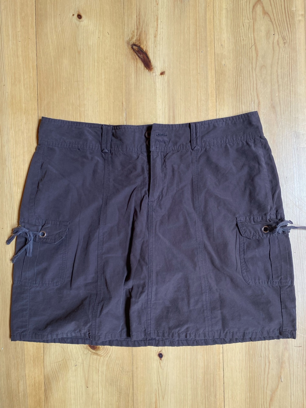 Women’s Casual Brown Cargo Skirt — Circle/Skater Style Skort